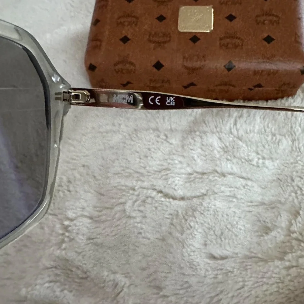 MCM Translucent Grey Hexagonal Sunglasses - Picture 5 of 6